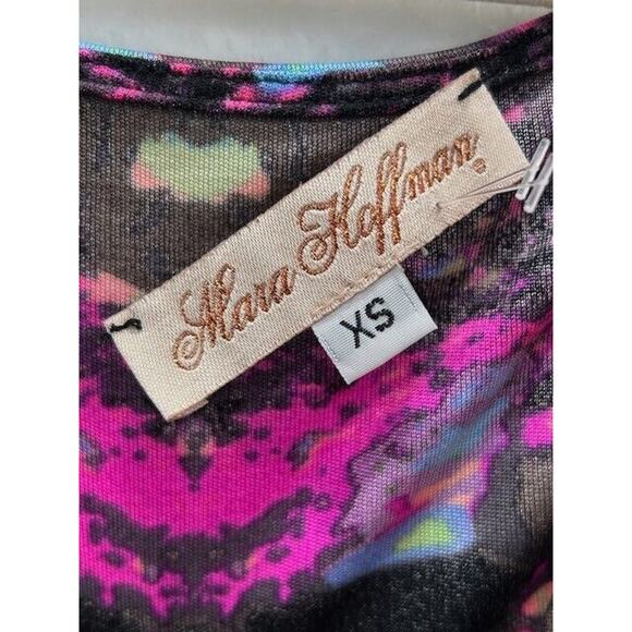 Mara Hoffman Womens Faux Wrap Dress Geometric Print Ruched Side Black Size XS - Picture 9 of 11